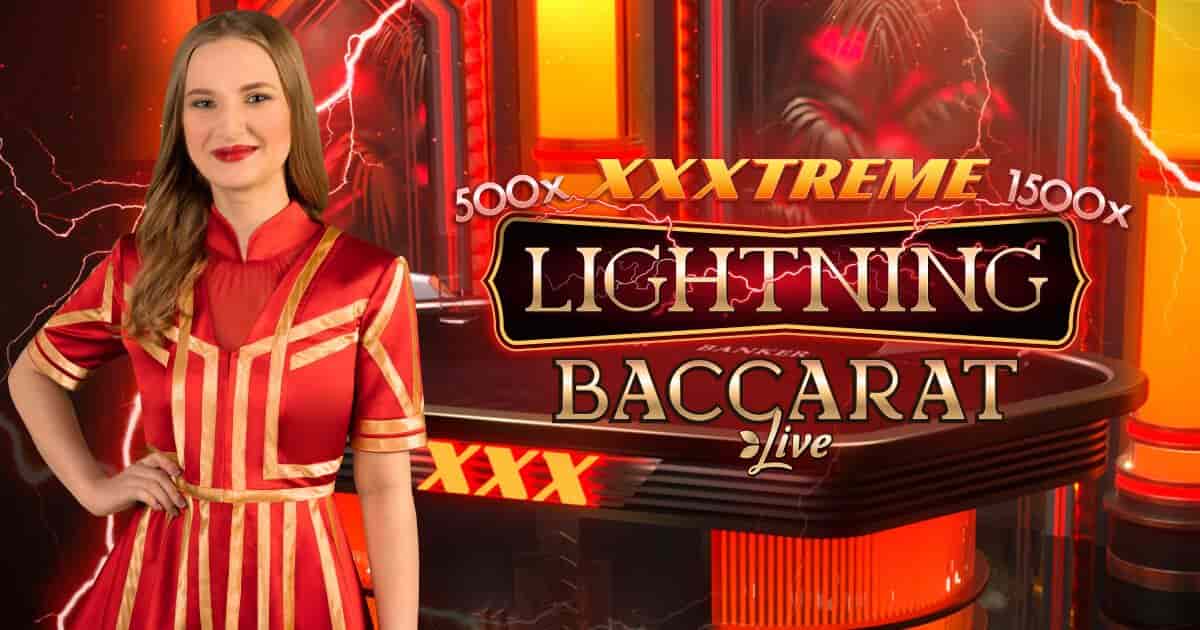 XXXtreme Lightning Baccarat online game logo by Evolution on skycrown-official.com